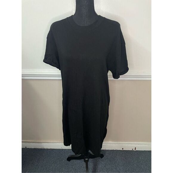 Time & Tru Black T-shirt Dress Size Large - Picture 1 of 8